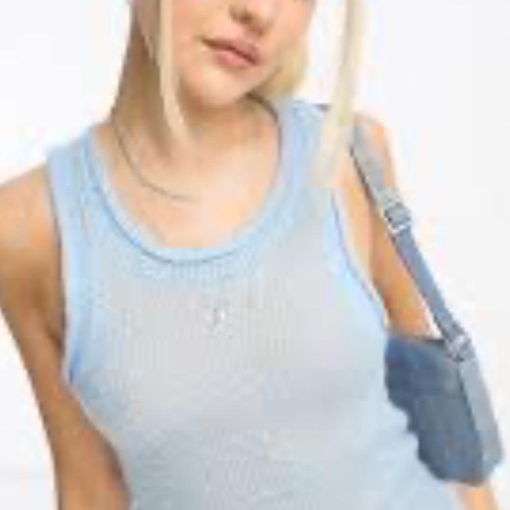 Women's Light Blue Knit Tank Top